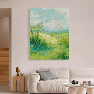 Peinture à l'huile texturée crémeuse vert émeraude, effet visuel 3D, art abstrait, décoration murale pour salon, sans cadre - Product Image 3