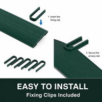 Bande de clôture en PVC pour jardin, bande de protection contre la vue, résistante aux intempéries, avec clips, gris vert pierre