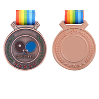 JP0901 Produit de vente à chaud en alliage de zinc vierge 2D 3D médaille d'or sport métal tennis de table médailles de ping-pong