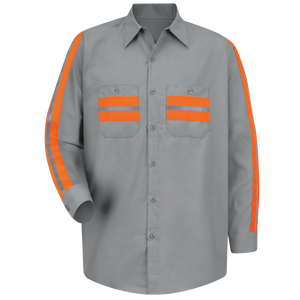 Camisa <span class=keywords><strong>de</strong></span> <span class=keywords><strong>trabajo</strong></span> <span class=keywords><strong>de</strong></span> manga corta con franja reflectante <span class=keywords><strong>de</strong></span> alta visibilidad, <span class=keywords><strong>de</strong></span> algodón, con medio cierre <span class=keywords><strong>de</strong></span> botones, para servicio automotriz y agricultura, venta al por mayor con logotipo. - Product Image 6