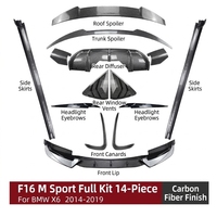 Kit de Carrocería Personalizado de ABS, Alerón Delantero, Alerones Laterales Delanteros, Difusor Trasero, Alerón de Maletero, para BMW X6 F16 M Sport 2014-2019