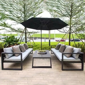Outdoor Sofa and Coffee Table Set for Courtyards and Villas; Waterproof and Sun-Resistant Aluminum Leisure <b>Chairs</b> for Sales - Product Image 3