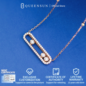 Collier Diamant 1 Carat QUEENSUN IGI pour Bijoux de Laboratoire GIA, Chaîne Clavicule en Or Blanc 14K/18K, Ensemble Collier Meixikaa 1 Carat - Product Image 3