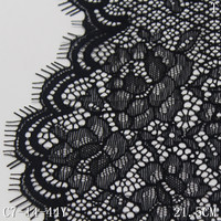 Tissu français de dentelle de Chantilly noir de haute qualité de prix usine pour la robe de dames