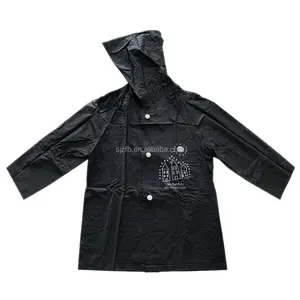 Negro práctico PVC plegable niños impermeable adecuado para 4-8 años