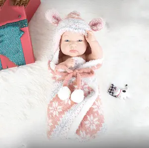 242 Vinyl Realistic Infant Kids Cute Angel Toddler Full Body Baby Silicone Reborn Dolls for Boys Girls