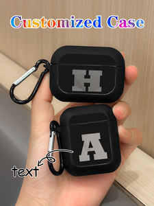 Estuche Personalizado para <span class=keywords><strong>AirPods</strong></span> con Mosquetón, Funda Protectora con Impresión <span class=keywords><strong>de</strong></span> Letras Personalizadas para <span class=keywords><strong>AirPods</strong></span> 1/2/3/Pro/Pro 2, MOQ 1 - Product Image 3