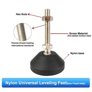 Chân Cân Bằng Xoay Điều Chỉnh Được Cho Đồ Nội Thất M10 Với Đế Nylon Chống Trượt Đường Kính 60Mm