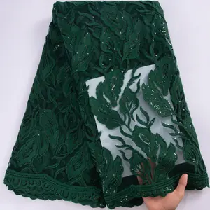 3140 Latest French Tulle Lace Fabric Embroidery African Net Lace Fabric With Handmade Beads For Celebration Party Dress