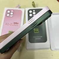 Coque de téléphone rigide en PC pour iPhone 114 13 Pro Max, avec couverture en verre AG givré, couleur violet foncé, simple, haut de gamme
