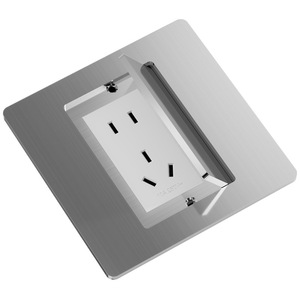 International Electrotechnical Commission Stainless Steel Floor Socket 10A AC220-250V Five Hole Single Door <b>Concealed</b> - Product Image 1