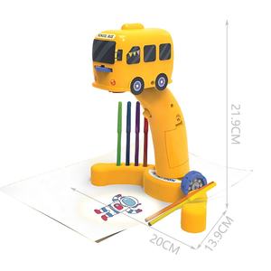 畅销圣诞儿童礼品巴士投影绘图玩具教育投影玩具带笔书桌儿童绘图玩具 - Product Image 4