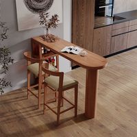 Table de Bar en bois massif Design moderne nordique intégré Simple balcon bûche décontracté petite Table à thé cuisine salon salle à manger en métal