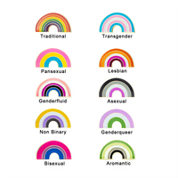 Broche personnalisée drapeau LGBT pour badge, en forme de cœur, plaqué or, sans nickel, émail arc-en-ciel, fierté lesbienne, pour vêtements et cadeaux