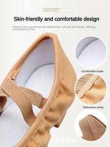 Zapatos de Ballet de Tacón Bajo con Suela Suave y Parte Superior de Lona <span class=keywords><strong>para</strong></span> Mujer, <span class=keywords><strong>para</strong></span> Práctica de Danza, Uso por Profesores, Danza Clásica/Yoga al Aire Libre - Product Image 3