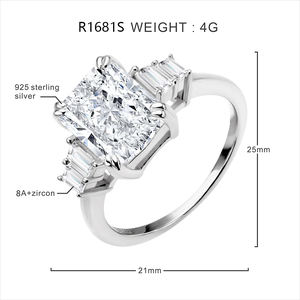 مخصص 8A تشيك زركونيا S925 خاتم فضة قطع الجليد مجوهرات الزفاف الماس الخطبة وعد الزفاف خواتم للنساء - Product Image 6