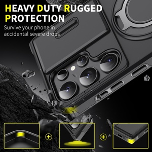 Cover per Ricarica Wireless per <span class=keywords><strong>Samsung</strong></span> <span class=keywords><strong>Galaxy</strong></span> S26 Ultra S25 Edge S24 Plus S23 S22 S21 <span class=keywords><strong>S20</strong></span> <span class=keywords><strong>FE</strong></span>, Custodia Protettiva con Anello Magnetico - Product Image 2