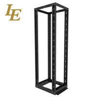 Support de Serveur 18U 4 Poteaux Support de Sol à Cadre Ouvert avec 4 Roulettes