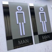 Panneaux muraux personnalisés en acier inoxydable pour salle de bain, intérieurs/extérieurs, découpés au laser, pour toilettes, plaque de métal durable