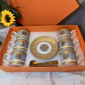 Wholesale Hot Sale High-End Luxury Ceramic Afternoon Tea <b>Set</b> <b>Coffee</b> Cup and Saucer - Product Image 2