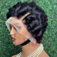 13x4 Full Lace Frontal Perücke, 12A-Qualität, kurze Pixie-Cut-Perücke, Anbieter von Cuticle Aligned vietnamesischem Echthaar für schwarze Frauen