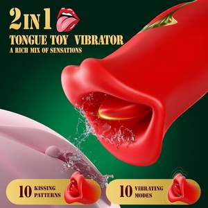 Mund-Zungen-Leck-Vibrator Oralsex-Simulator Nippel- und Klitoris-Stimulator Masturbationsmassagegerät Erotikspielzeug für Frauen - Product Image 2