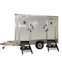 Baño Portátil Prefabricado de Lujo, Panel Sándwich Moderno, Fácil de Instalar, Baño Móvil para Campamentos, Baño Exterior