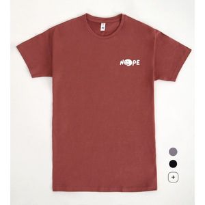 T-shirt No, in cotone rosso, abbigliamento casual unisex - Product Image 1