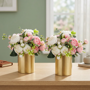 3-Piece Modern Metal Tabletop <b>Vase</b> Set Eco-Friendly High Quality Textured White 33.46" 25.59" 19.69" Tall <b>Decorative</b> <b>Vases</b> - Product Image 3