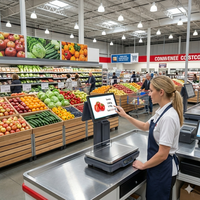 LongFly Android OIML Hardware Punto Venta Registro POS Pantalla táctil Caja registradora con báscula AI Báscula de pesaje