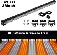 Barre lumineuse de signalisation routière de 36 pouces à 32 LED, barre lumineuse d'avertissement d'urgence, lumière stroboscopique directionnelle clignotante, éclairage de précaution d'urgence