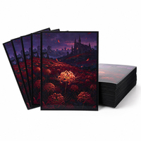 Protège-cartes TCG personnalisés 66x92mm brillants imprimés, 100 pièces par paquet, dos noir en PP, vente en gros OEM