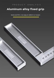 KBD Nuevo <span class=keywords><strong>Regla</strong></span> Angular Profesional Multifuncional Personalizada de Acero Inoxidable y Aleación de Aluminio 2.0-500mm con Graduación de 1mm para Medición - Product Image 5