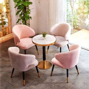 Table de réception simple en marbre légère et luxueuse Chaise Négociation Internet Celebrity Milk Tea Shop Coffee Shop Table à manger - Product Image 2