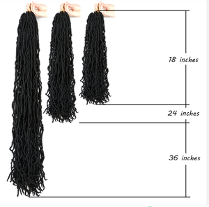 Extensions de cheveux Nu Soft Locs pré-bouclées en fibre haute température, tresses au crochet longues de 18, 24 et 36 pouces, vente en gros pour femmes noires - Product Image 2