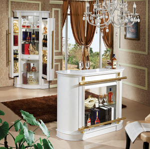 C'est La Vie Factory Direct High Quality Wooden Adjustable Corner Display Unit Wine Bar Cabinet Set with LED Light