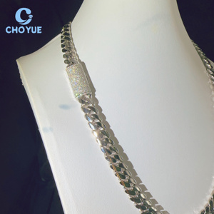 Cadena cubana de eslabones Miami de 12 mm de plata de ley 925 con diamantes de moissanita VVS, estilo hip hop, joyería lisa - Product Image 2