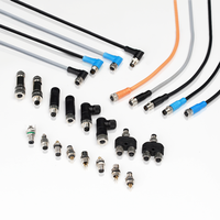 Conector Circular M12 de 3-4 Pines con Código AX, Macho y Hembra, IP67, Cable Personalizado de 1m para Maquinaria de Automatización Industrial
