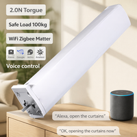 Moteur de rideau intelligent Tuya ZigBee AC100-240V 2.0N.m 100kg, moteur de rail de rideau électrique silencieux, compatible avec Alexa Google Home