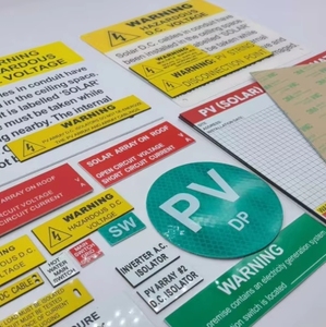 Kit de etiquetas fotovoltaicas solares personalizadas, pegatina de advertencia, impresión de plástico - Product Image 1
