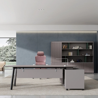 Meubles de rangement de bureau au design moderne, armoire de classement latérale en bois pour bureau, combinaison de bureaux de direction de luxe avec armoire de classement