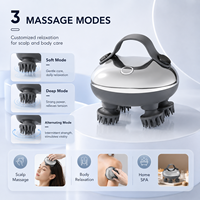 Masseur de cuir chevelu imperméable IPX7, 3 modes, rechargeable, lumière rouge, masseur de cuir chevelu électrique portable