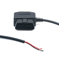 Câble OBD à angle droit de type L pour charger la batterie du véhicule depuis un panneau solaire, adaptateur d'alimentation OBDII mâle 16 broches, câble de 100 mm