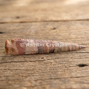 Cristales RozRin, Punta de Flecha de Ágata en Forma de Lápiz de 9 Pulgadas, Tallada, Imitación Antigua, Artesanía - Product Image 3