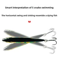 Leurre de pêche Qiaoyuan Minoluya ABS Minnow, appât artificiel à coulée lente 14g, pour la pêche en ruisseau, longue portée, technique de twitching, leurre crayon pour achigan et black-bass avec hameçons