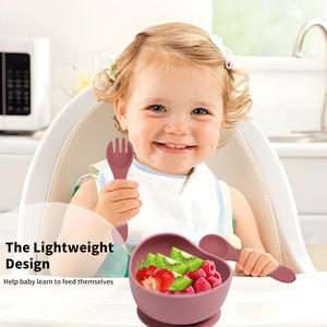 3 PCS BPA libre tenedor y cuchara para niños pequeños con set <span class=keywords><strong>de</strong></span> platos <span class=keywords><strong>de</strong></span> cuencos <span class=keywords><strong>de</strong></span> succión, equipos <span class=keywords><strong>de</strong></span> alimentación <span class=keywords><strong>de</strong></span> silico - Product Image 6