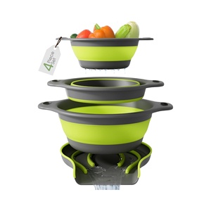 Panier de lavage pliable et écologique en PP pour fruits et légumes, grande capacité, portable, compatible lave-vaisselle, avec égouttoir - Product Image 1