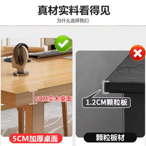 <b>Solid</b> <b>Wood</b> Computer <b>Desk</b> Rectangle Simple Design Home Office Study <b>Desk</b> Bedroom Workstation - Product Image 4
