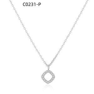 สร้อยคอแฟชั่นประดับเซอร์โคเนีย C0231 สำหรับผู้หญิง เครื่องประดับคุณภาพสูง - Product Image 1