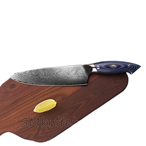 Custom Hand Forged Damascus <b>Kitchen</b> Chef <b>Knife</b> With Leather sheath cover (smk1971) - Product Image 2